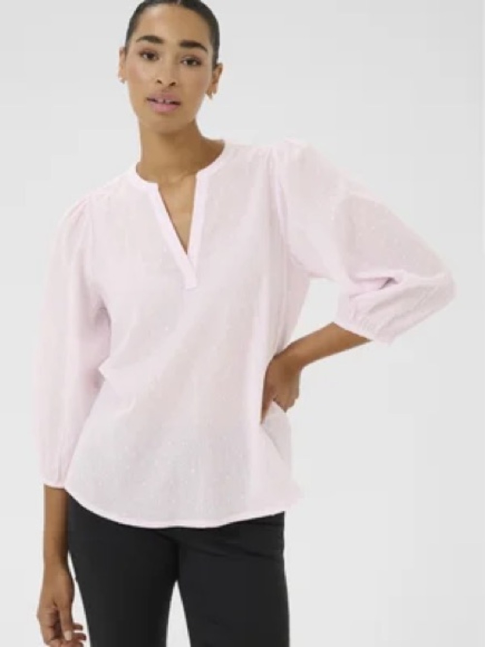 J. Jill Pink Linen Puff Sleeve Top